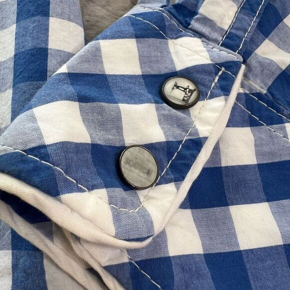 The Scotch Co Mens Blue White Checkered Button Down Shirt Size Large - Picture 5 of 14
